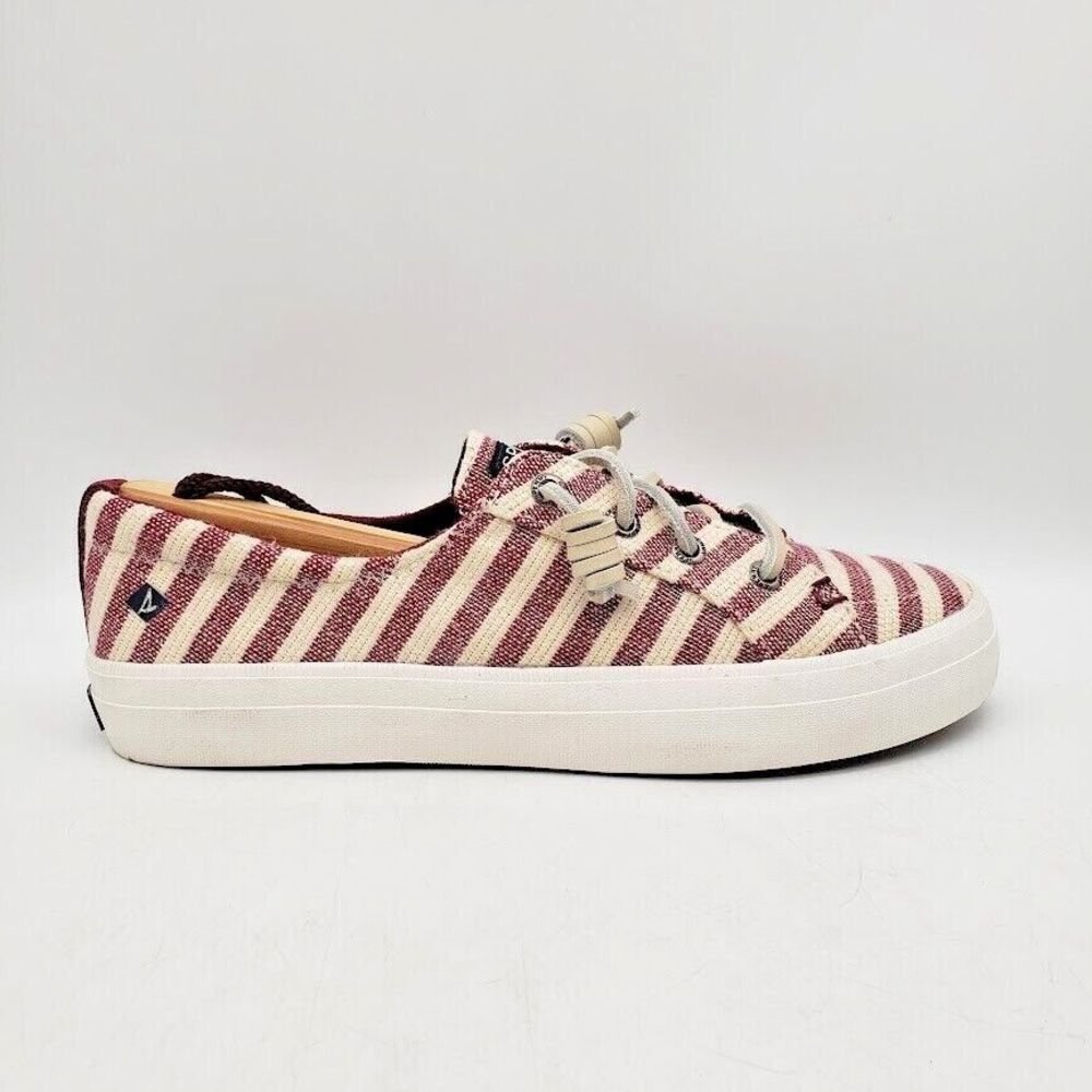 SPERRY Crest Vibe Slip On Shoes Red/White Stripes (Women's US Size 6.5) STS85941